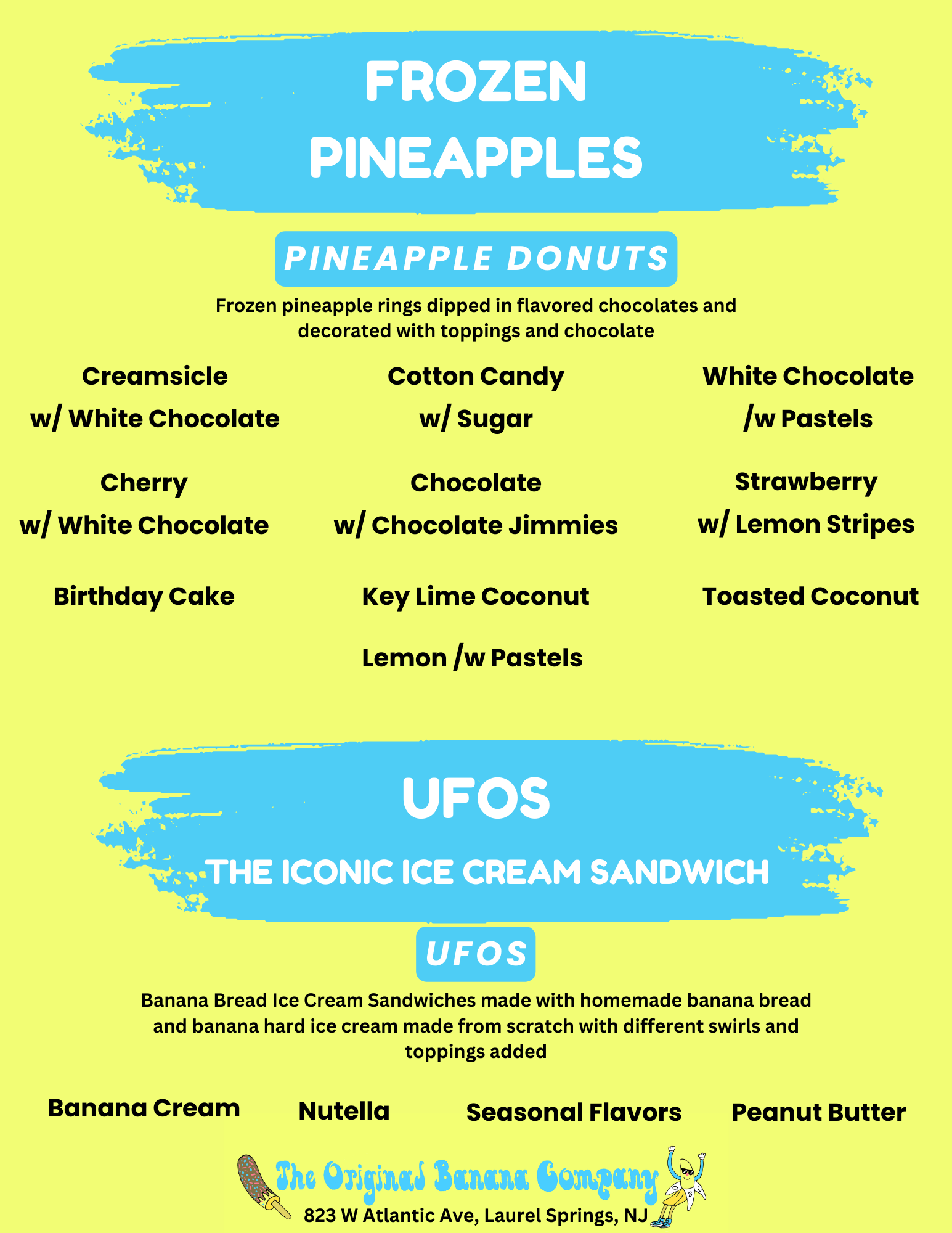 Menu | The Original Banana Company